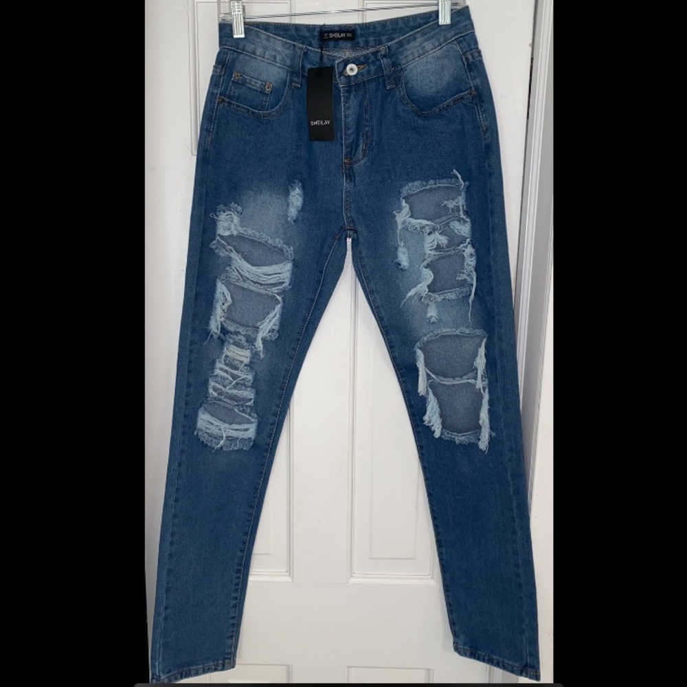 SHEILAY brand ripped jeans. Size medium.